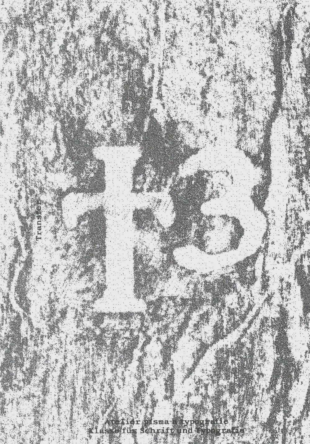 Buchstabe t und Zahl 3 auf einen graue und weise Hintergrund ohne erkenntbare form.